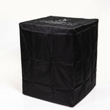 Wicker Fire Pit Column with Glass Wind Guard 56659586