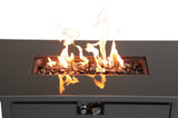 ZNTS 43" Smoked Glass Metal Rectangle Fire Pit B120142308