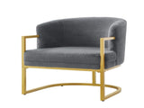 Modern Accent Chair Cozy Armchair Upholstered Reading Chair with Gold Metal Frame Living Room, N763P360688E