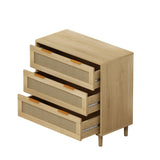 31.50"3-Drawers Rattan Storage Cabinet Rattan Drawer,for Bedroom,Living Room,Dining W757104009