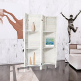 ZNTS Room Divider 4 Panel, White Room Divider with Shelves, Wall Room Dividers and Folding Privacy 25185997