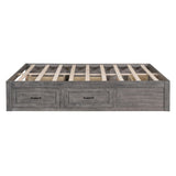 ZNTS Queen Size Platform Bed with 6 Storage Drawers,Antique Gray WF315336AAE