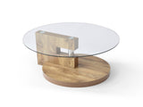 Modern and practical double-layer round table. Glass table top, wood MDF table legs. Suitable for W1117P272166