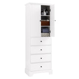 Storage Cabinet with 2 Doors and 4 Drawers for Bathroom, Office, Adjustable Shelf, MDF Board with WF302825AAK