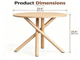 Modern Round Side Table with Crossed Metal Legs, 23.6" Small Accent End Table with Adjustable Feet, 48245922