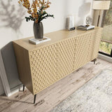 Mid-Century Modern Sideboard 63" - 5 Support Legs & 4 Adjustable Shelves - Entryway or Living Room T3833P366655