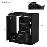 30'' Bathroom without Sink,Solid Wood Frame Bathroom Storage Cabinet Only, Freestanding WF316212AAB