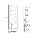 Syrah Corner Bar Cabinet, Eight Bottle Cubbies, Double Door, Two Open Shelves -Dark Brown B20091985