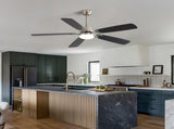 Modern 52 Inch Led Ceiling Fan 110V 6 Speed Wind 5 Blades Remote Control Reversible DC Motor W934P189486