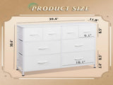 8 Drawers Fabric Cabinet Metal Frame Wide Wood Top Storage Tower TV Stand Clothes Organizer for 97388704