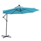 ZNTS 10 FT Solar LED Patio Outdoor Umbrella Hanging Cantilever Umbrella Offset Umbrella Easy Open 07714101
