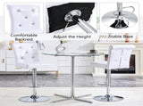 A set of 2 white vintage crocodile lift chairs, featuring crystal clasp design and synthetic W3875P371068
