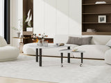 360 degree roratable White Sintered Stone Top Rotatable modern Coffee Table for Living Room, rock W2899P372758