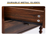 Brown P2 Particleboard with 3D Paper Solid Wood Legs 61*45*68CM 2-Drawer with Lower Divider 37845828
