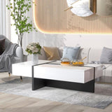 ON-TREND Contemporary Rectangle Design Living Room Furniture, Modern High Gloss Surface Cocktail WF292142AAK