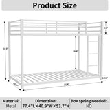 ZNTS Metal Twin over Twin Bunk Bed/ Heavy-duty Sturdy Metal/ Noise Reduced/ Safety Guardrail/No Box W1935P182607