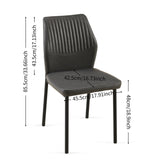 Dark Grey PU Leather Dining Chairs Set of 4 Faux Leather Dining Chairs Living Room Chair Modern W1164P195156