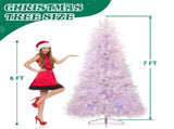 7 FT Artificial Christmas with 400 Lights Stepless Dimming, 3 Color Modes, Hinged Xmas Pine 32515590