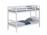 Twin Over Twin Transitional Bunk Bed Arch Design White Finish B2741P346375