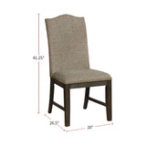 Transitional Set of 2 Side Chairs Espresso Warm Gray Nail heads Solid wood Chair Fabric Upholstered B011104798