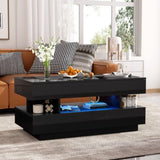 Lift-Top Coffee Table with 2 Drawers, Modern Coffee Table with Adequate Hidden Compartment, 97569503