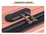 ABS Trolley Case 20in 24in 28in 3PCS Suitcase Set Vertical Striped Frosted Case Suitcase Rose Gold 30183418