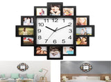 Decor Picture Frame Collage Clock 12 Photo Display Slots Wall Mounted Chic Farmhouse Wall Decor 09697869