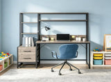 60" Tall Computer Desk, Writing Table with 2 Drawers & Open Storage Shelves 58114459