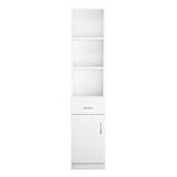 Standing 5 Compartments 1 Drawer 1 Door MDF Barber Cabinet White 43284972