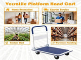 660LBS Capacity Folding Platform Hand Truck, Heavy-Duty Metal Push Cart with Non-Slip Platform, 12827846