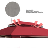 10x12 Ft Outdoor Patio Gazebo Replacement Canopy,Double Tiered Gazebo Tent Roof Top Cover Only W419P198357