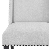 Hirima Modern Elegance Dining Chairs Set of 2 - Light Gray Upholstery with Matte Black Nailhead Trim T2574P248596