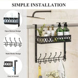 ZNTS Over The Door Hooks Hanger For Clothes, Over The Door Towel Rack With Basket, Coat Hanger Over Door 96396165