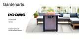 25" H Outdoor Patio Propane Gas Fire Pit Table - 50,000 BTU High-temperature-resistant carving W2691P231711