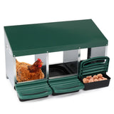 3 Compartment Roll Out Nesting Box with Plastic Basket, Egg Nest Box Laying Box Hens 70615802