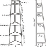 ZNTS WTZ Corner Shelf 70 Inch Tall 5- Tier Industrial Corner Bookcase Corner Ladder Shelf Small 24351426