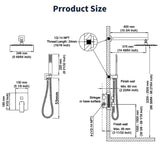 ZNTS Shower System Shower Faucet Combo Set Wall Mounted with 10" Rainfall Shower Head and handheld shower 64887851