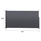 Retractable Side Screen Awning, UV Resistant, Waterproof, Patio Privacy Screen for Garden, Balcony, W419142769