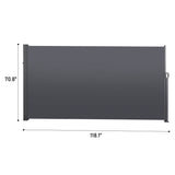 ZNTS 118" x 71" Retractable Side Screen Awning, UV Resistant and Waterproof Patio Privacy Screen,Dark 96590280