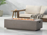 40" Outdoor 40,000 BTU Rectangular MgO Concrete Propane Fire Pit, Dark Grey 63492.00LGRY-40K