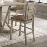 ZNTS Set of 2 Dining Counter Height Chairs Modern Farmhouse Rustic Look Distressed Design Ladderback W2537P168503