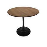 31.5" Walnut color Round Dining Table, Tulip Table Kitchen Dining Table 2-4 People with MDF Table W2189P303505