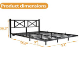 Full Size Floating Bed Frame with Headboard and Storage, Full Size Platform Bed Frame with USB W840P383353