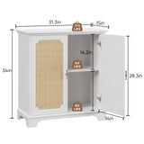 Sideboard Buffet Storage Liquor Cabinet with Rattan Decorated Doors, Kitchen Buffet Storage Cabinet, W1706P311105
