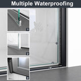 24" W x 72" H Semi-Frameless Circular Pivot Shower Door in Matte Black With 1/4" Thick SGCC W2813P331618