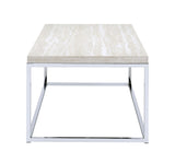 Light Oak and Chrome Coffee Table with Open Base B062P209117