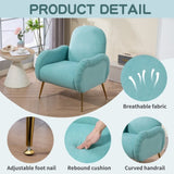 Accent Chair With Metal Gold Legs,Snowflake fabric Armchair,Single Sofa Chair for Living Room W3042P262912