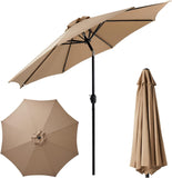 ZNTS 9FT Outdoor Patio Umbrella with 8 Ribs, Table Umbrellas with Push Button Tilt/Crank, UV Protection 30943313