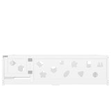 Full Size Floor Bed with Heightened Safety Guardrails and Door, Solid Wood Bedframe with Rails for W1820P240541