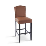 Barstools Set of 2, Counter Height Upholstered Bar Stools for Kitchen Island, Brown Rubberwood Legs N779P254675L